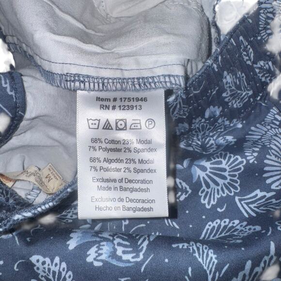 Jachs Girlfriend Floral Chino Shorts | Blue | Elastic Waist | Size M - Picture 7 of 10